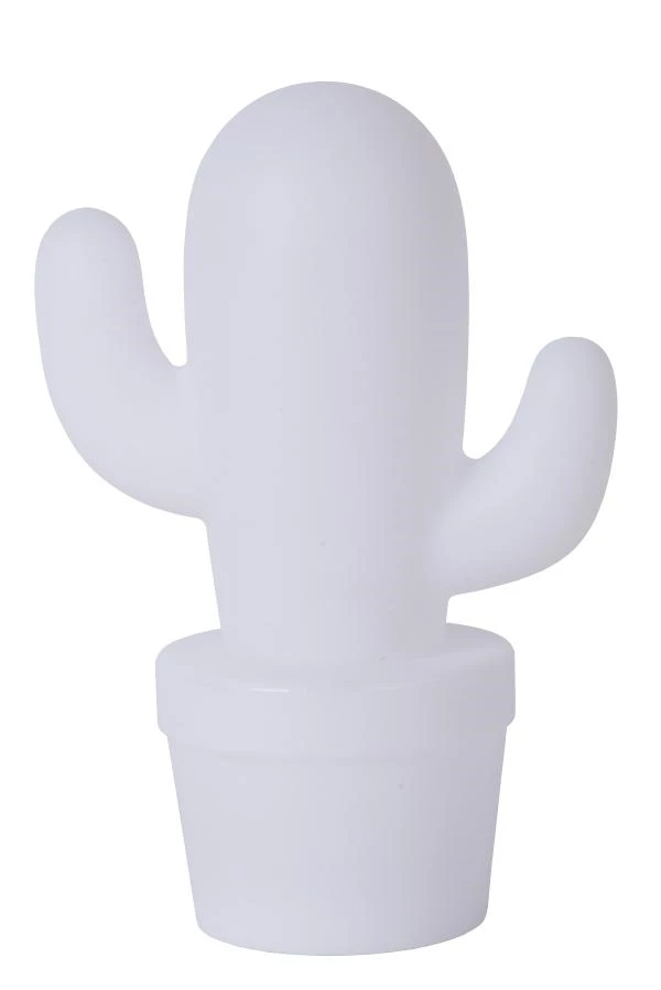 Lucide CACTUS - Oplaadbare Tafellamp Buiten - Accu/Batterij - Ø 22,7 cm - LED Dimb. - 1x2W 2700K - IP44 - Wit - uit